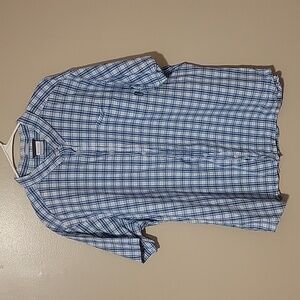 Columbia‎ Button Down Short Sleeve Plaid Shirt Blue Mens Size XXL